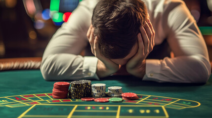 You lose game screen, slot machine, lottery or online casino banner for loser gambling announcement with glowing letters on screen with red curtains. Bad luck, failure Cartoon vector illustration