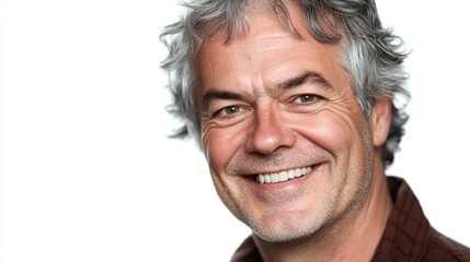 Obraz premium Portrait of a person with a cheerful smile, great for social media or advertising