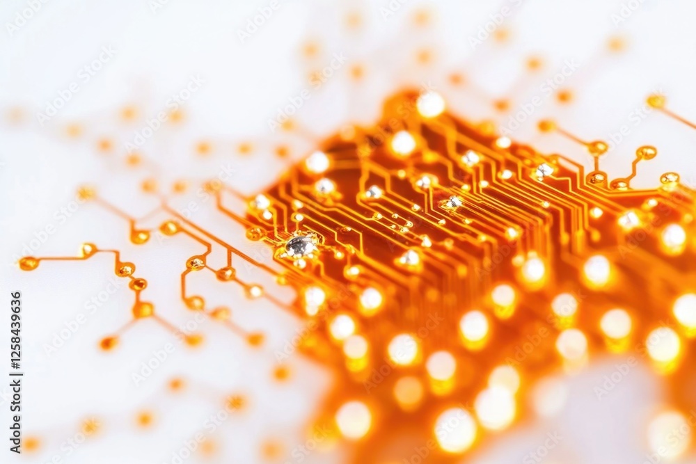 Poster close up of an electronic circuit board showing intricate details and components