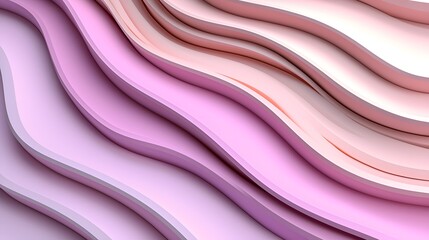 Obraz premium Abstract Layered Waves in Soft Pink Tones and Smooth Curves