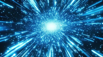 Energetic Burst of Blue Light Streams Accelerating Through Space