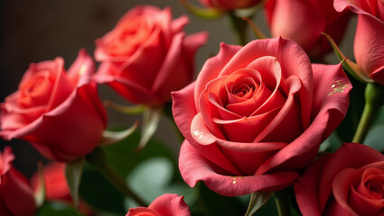 Fototapeta premium Roses and Gold Accents, Luxurious Composition