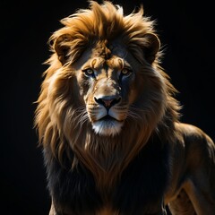 Obraz premium Majestic Lion Portrait with Lush Mane
