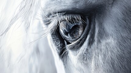 A Majestic Glance: The Captivating Eye of a White Horse