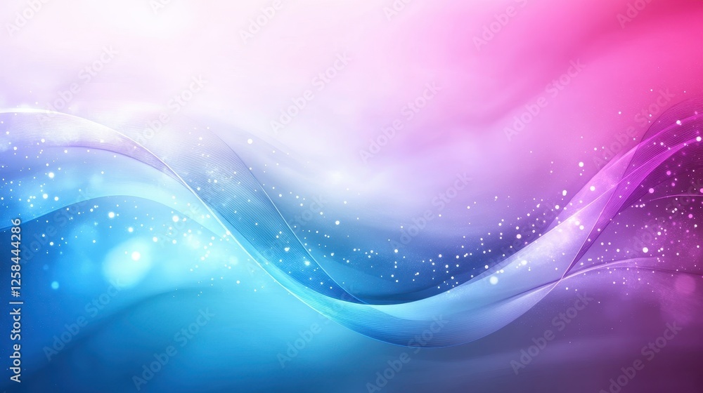 Poster ethereal aurora swirl, abstract gradient with sparkling particle effects