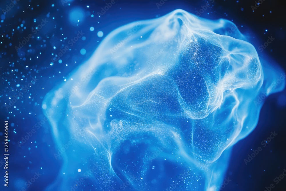 Poster iceberg viewed from below water level with surrounding ocean environment