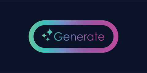 Artificial Intelligence AI generated icon logo. Artificial intelligence button for generating apps. Artificial intelligence generates buttons or web applications or AI generation online tool UI