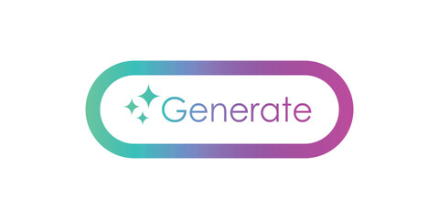 Artificial Intelligence AI generated icon logo. Artificial intelligence button for generating apps. Artificial intelligence generates buttons or web applications or AI generation online tool UI
