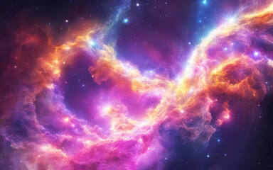 cloud of dragon head abstract colorful of galaxy nebular with stars and smoke on the space in universe background