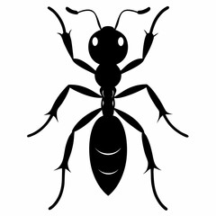 Ant vector silhouette black design white background