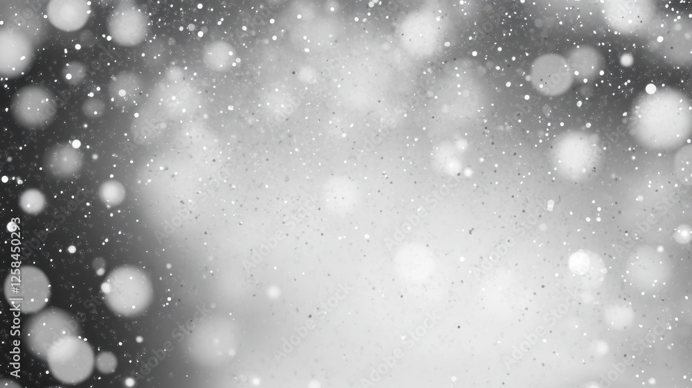 Poster ethereal luminescence, soft gray bokeh with shimmering particle clouds