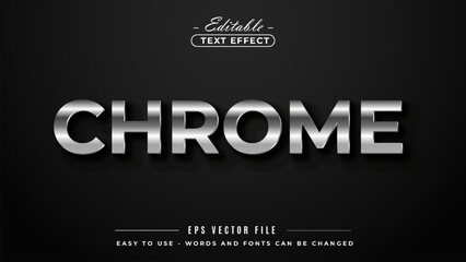 Fototapeta premium Chrome text effect editable luxury fancy title text style.