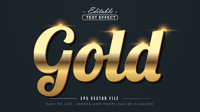 Gold script text effect editable luxury fancy title text style.