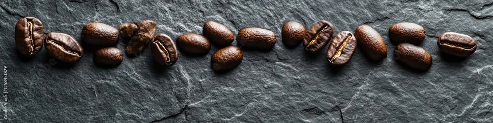 Aufkleber a collection of coffee beans arranged neatly on a table surface