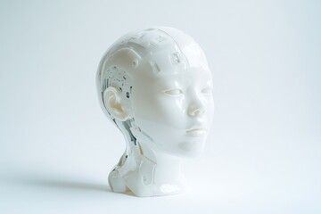 A detailed view of a human head sculpture, perfect for depicting historical or artistic themes