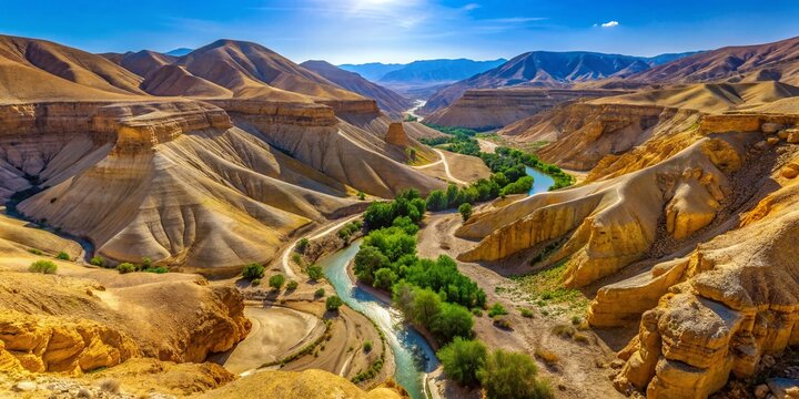 Aerial View Nahal Zin Wadi, Zin Valley, Hod Akev Mountain, Sde Boker, Israel