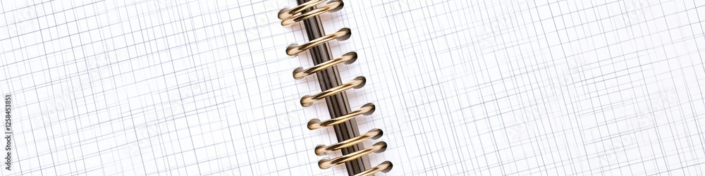 Poster A close-up view of a spiral notebook with a pen, ideal for use in editorial and educational contexts