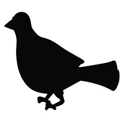 Cute cartoon hand drawn vector pigeon icon silhouette.