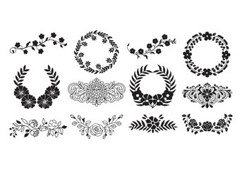 Ornate Floral Vector Borders Decorative Elements for Design Projects