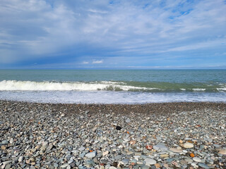 Batumi's Scenic Pebble Beach and Gentle Waves