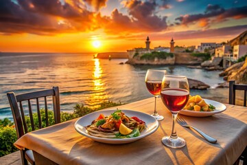 Sunset Dinner St. Julians Malta: Mediterranean Cuisine & Coastal View