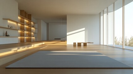 Spacious modern interior with natural light