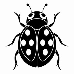 Ladybug vector silhouette black design white background