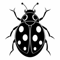 Ladybug vector silhouette black design white background
