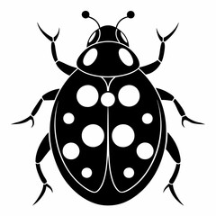 Ladybug vector silhouette black design white background