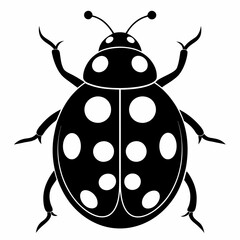 Ladybug vector silhouette black design white background