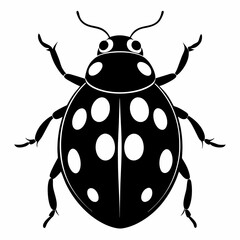 Ladybug vector silhouette black design white background