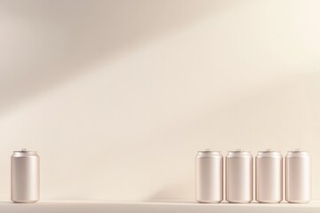 Minimalist composition featuring soft lighting and sleek cans ar
