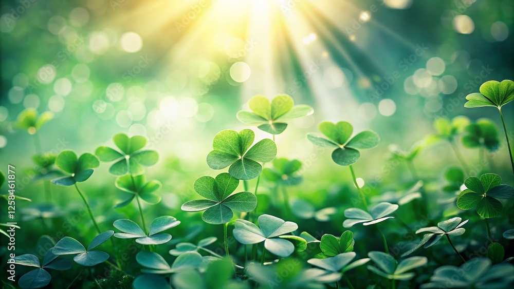 Poster aerial view of delicate st. patrick's day clover pattern field