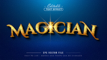 Magician gold text effect editable luxury fancy title text style.