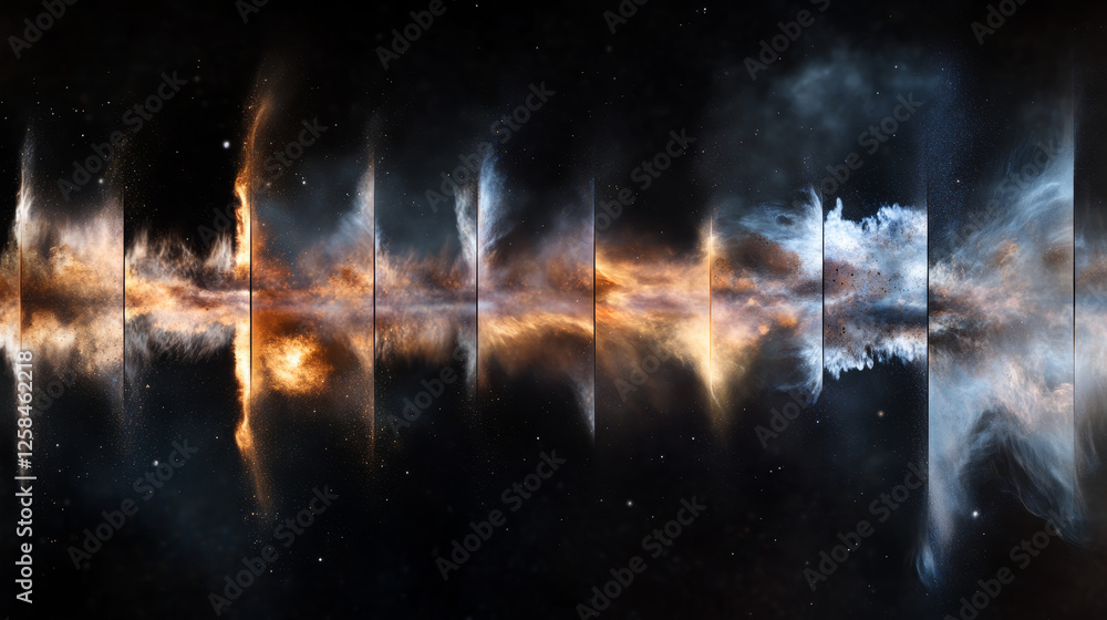 Fototapete animated sequence showing speed dust cloud movement and dissipation. dynamic frames capture formatio