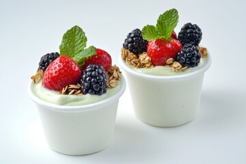 Healthy Smoothie Bowls Topped with Fresh Fruits and Crunchy Granola Delight