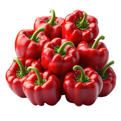 Red Bell Peppers isolated on transparent background