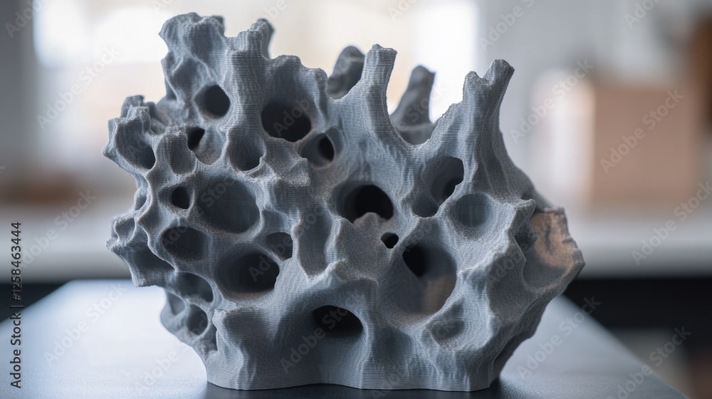 Poster a decorative vase with holes sits on a table, suitable for use in interior design or as a prop in ph