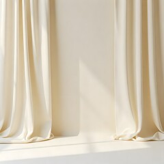  Generative AI, A serene, minimalist background image of soft fabric with a subtle sheen draping smoothly across the scene.