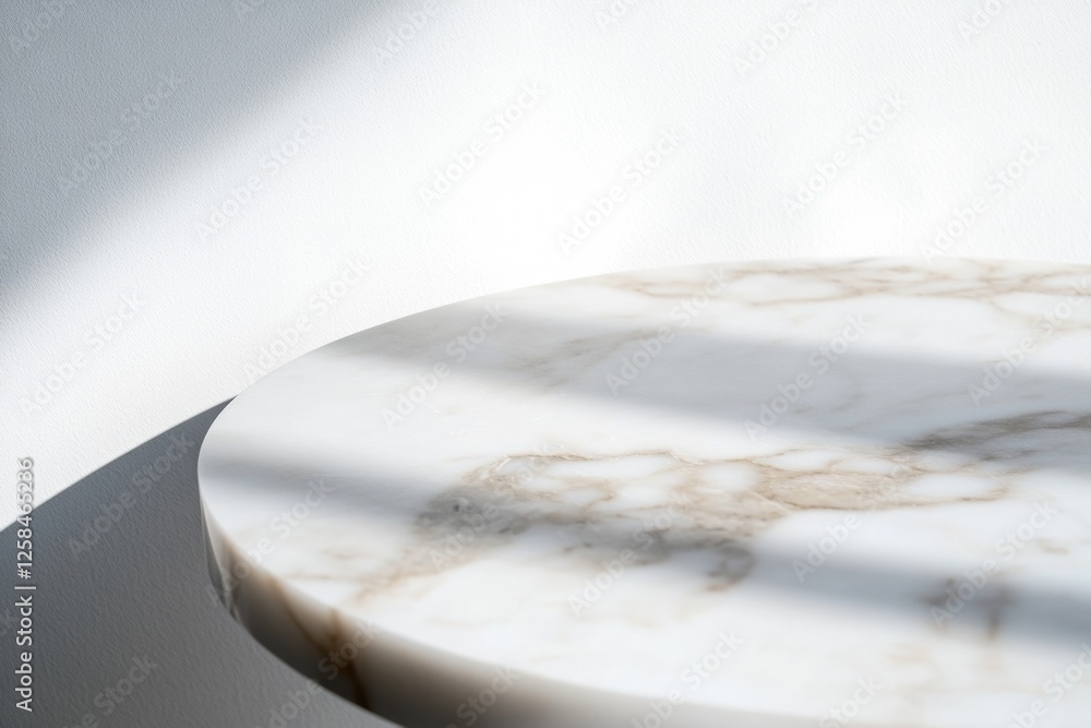Poster a close-up shot of a table with a beautiful marble top, suitable for use in interior design or produ