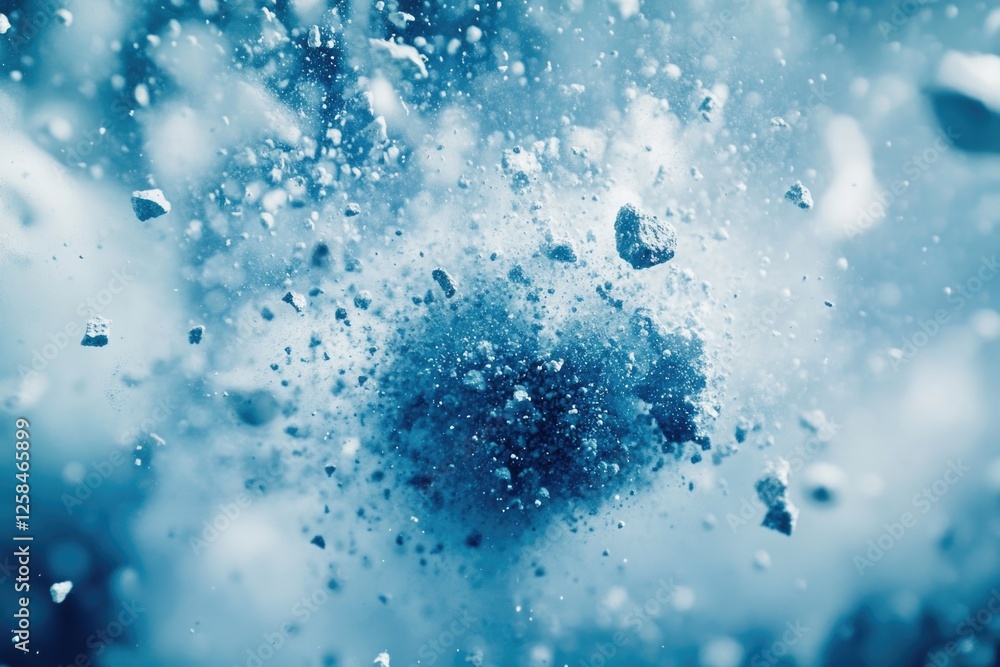 Poster a close-up view of a snowy surface with intricate patterns and textures