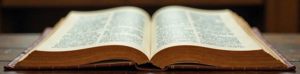 Stack of old book pages with typography and illustrations , paper, binding, books