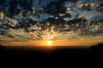 Spectacular Scenic Sunrise with Sun and Clouds