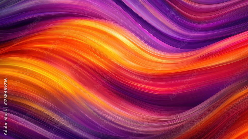 Poster fluidity spectrum, dynamic interplay of warm and cool color gradients