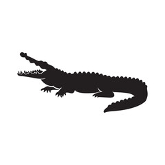 crocodile silhouette vector