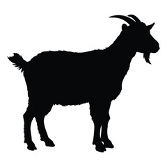 Goat silhouette vector illustration.