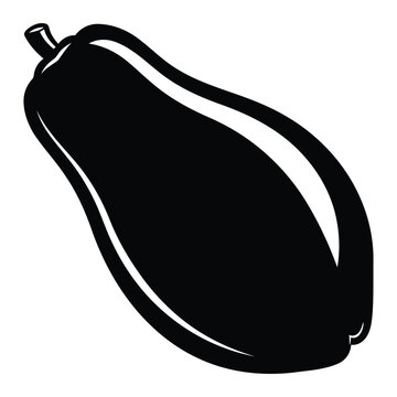 recommend clip art: Papaya fruit silhouette vector.