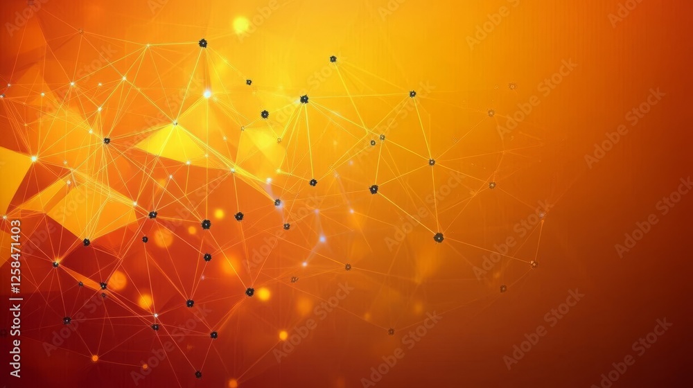Wall mural abstract geometric design with orange gradient background perfect for modern presentation templates 