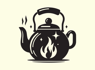 Silhouette of a Teapot with Curved Handle