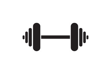 barbell icon vector silhouette isolated in white background